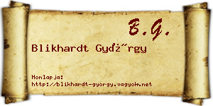 Blikhardt György névjegykártya