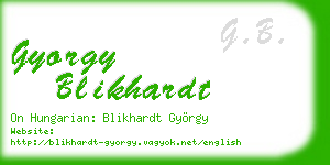 gyorgy blikhardt business card
